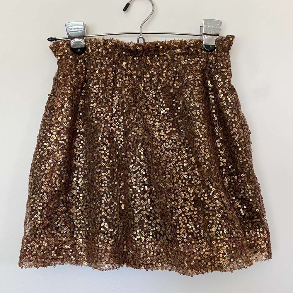 J. Crew bronze gold sequin mini skirt